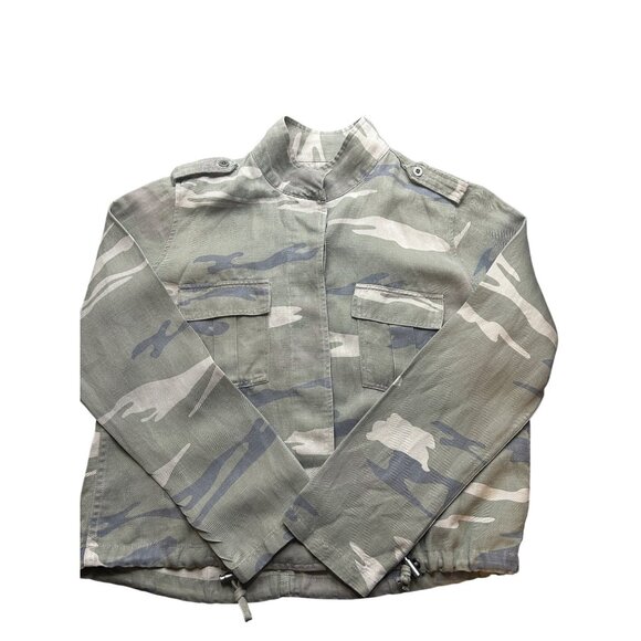 Rails Maverick Utility Jacket Sage Camo Womens Small Oversized Fit Linen Blend - Picture 11 of 12